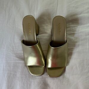 Seychelles Metallic Gold Mules